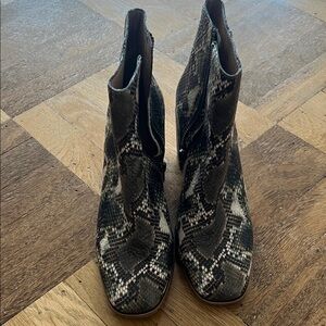 Madewell Snakeskin Pattern Ankle Booties